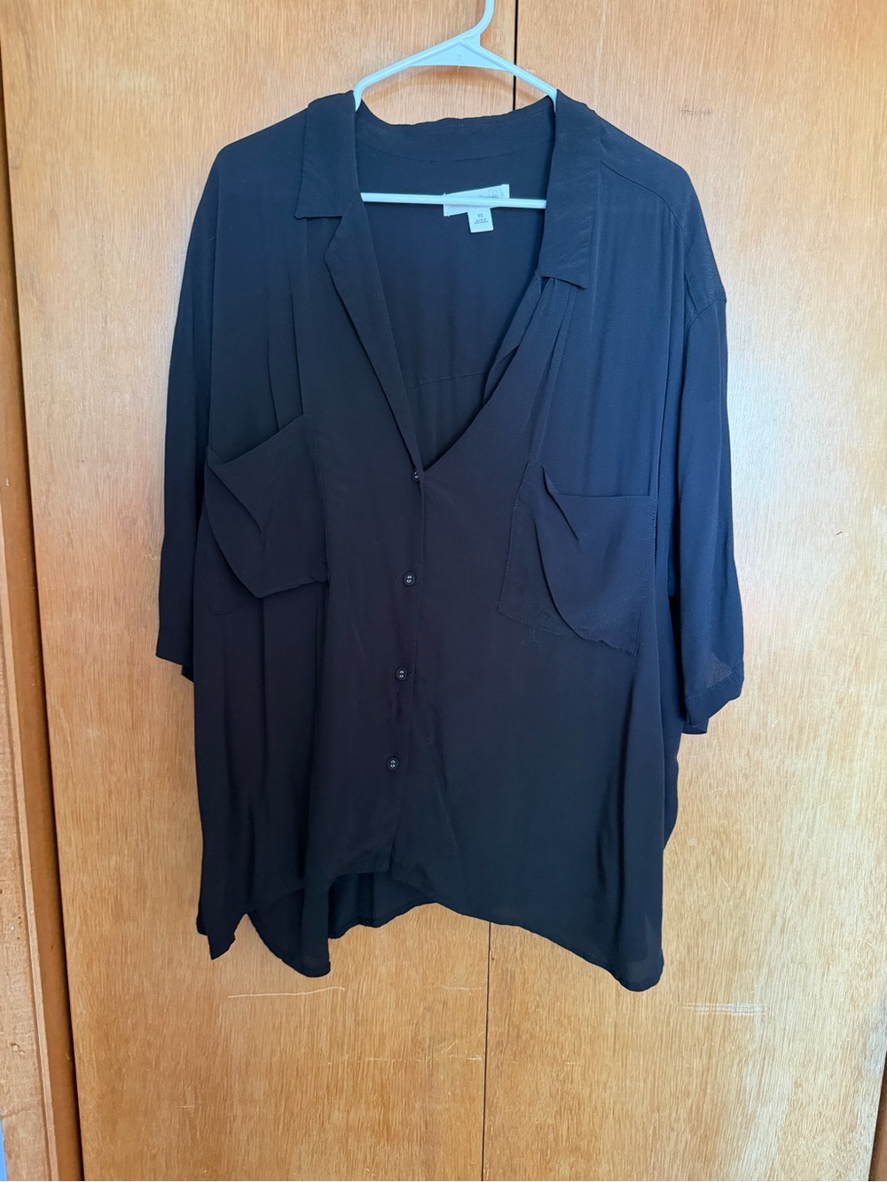 Treasure and Bond Black Button-Front Women's Top
